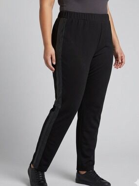 POINT ZERO Black Pull On Pants 1X